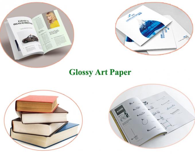 Wood Pulp Double Side Coated C2S Glossy Art Paper For Magazine Notebook
