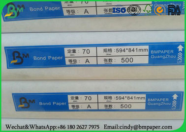 A1 A2 Boy için Düz Beyaz Bond Kağıt, Ream Ambalaj 80gsm Woodfree Kağıt