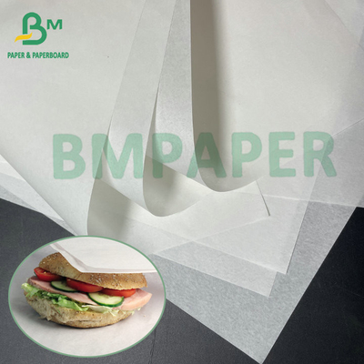 34gm 40gm 45gm Sandviç Paketleme için beyaz veya kahverengi yağ geçirmez kağıt rulosu