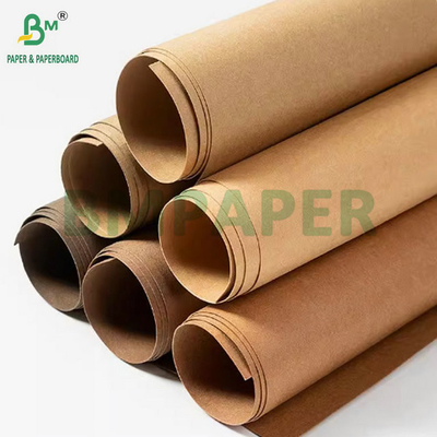 0.3mm 0.55mm 150cm Genişlik Kahverengi kırışıklıklar El çantaları için önceden yıkanmış kraft kumaş