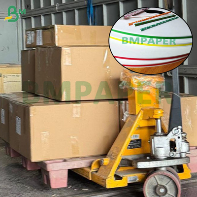60g Gıda sınıfı saman kağıdı 15mm X 3100mm İçecek samanları için Farklı desenler