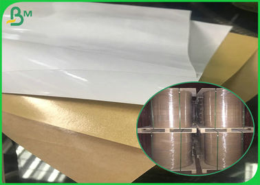 Jumbo Rulo PE Kaplamalı Tek Taraflı Kahverengi / Beyaz Kraft Kağıt, Gıda Ambalajları İçin