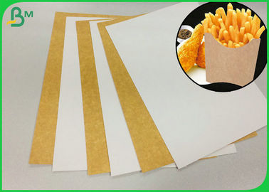 Patates Kızartması Kutusu Yapımı İçin Tek Taraflı 250g 325g Beyaz Arka Kraft Kağıdı Kaplamalı