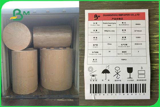 Ambalaj Kutusu FSC için Geri Dönüşümlü Bir Tarafı Kaplamalı Beyaz Gri Arka Dubleks Kartı