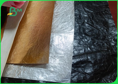 Bez Çantalar İçin Buruşuk Yırtılmaya Dayanıklı 0.55mm Siyah Yıkanabilir Kraft Kağıt
