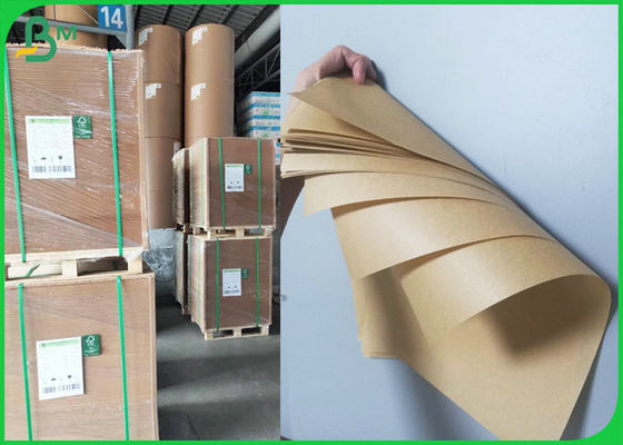 Hediye Kutuları Yapmak İçin Güçlü Mukavemet Geri Dönüştürülmüş Hamuru Kahverengi Kraft Kağıt Rulo