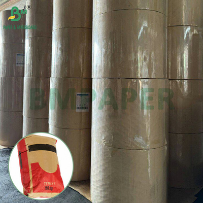Virgin Wood Pulp 70g 80g 90g Doğal Kraft Cement Çuval Kağıt Ruloları