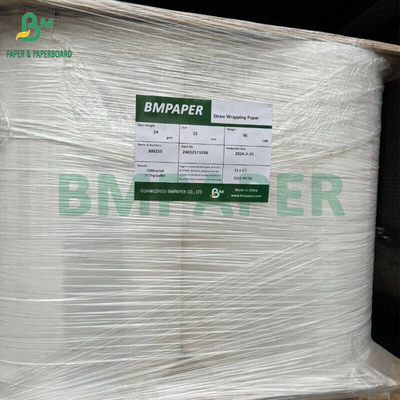 24gm 28gm Beyaz Saman Kaplama Kağıdı 27MM x 5000M İyi germe dayanıklılığı