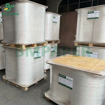24gm 28gm Beyaz Saman Kaplama Kağıdı 27MM x 5000M İyi germe dayanıklılığı