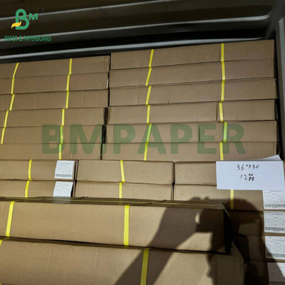 20# Geniş formatlı mürekkep püskürtücüleri için sıradan beyaz kağıt ruloları 24 inç x 150 ft