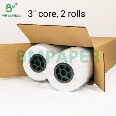 20# Geniş formatlı mürekkep püskürtücüleri için sıradan beyaz kağıt ruloları 24 inç x 150 ft