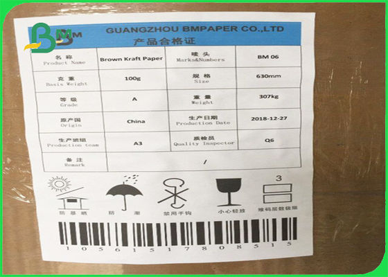 FSC Onaylı Zararsız ve Toksik Olmayan Kahverengi Kraft Kağıt / Gıda Torbaları İçin Gıda Sınıfı Kağıdı