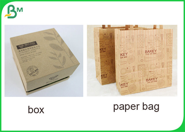 30gsm 32gsm Brown Color MG Ribbed Kraft Paper For Food Package 700mm 800mm 
