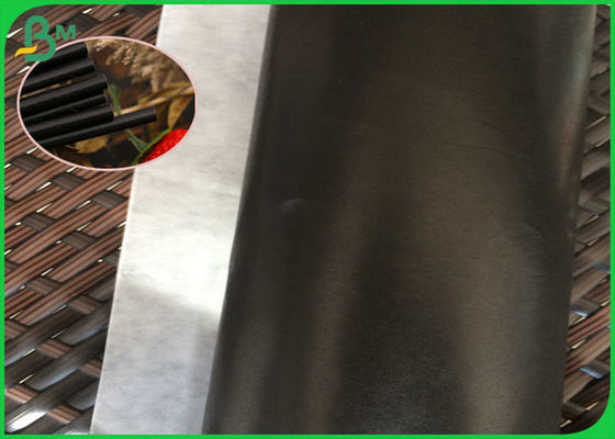 Kahve Veya Süt Çay için 60gsm FSC Ve FDA Belgesi Yazdırılabilir Siyah Straw Food Grade Kağıt Rulo