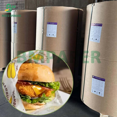 40GSM White Food Grade Greaseproof Paper Roll For Hamburger and Sandwich Wrapping