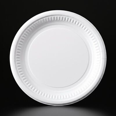 PET Kaplamalı Yemek Tabağı Kağıt Malzeme Beyaz Renk Gıda Tepsisi Kağıt