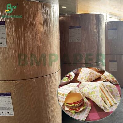 Kit 5 Gıda Sınıfı 40gm Yağ geçirmez Kağıt Rulo 840mm Fast Food Paketleme