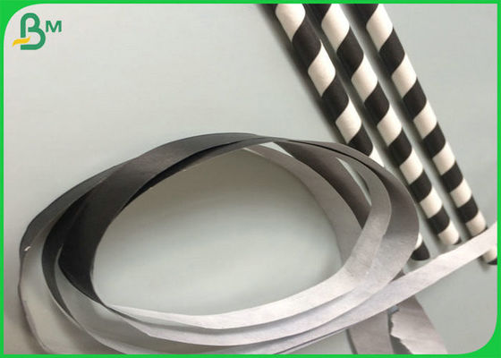 Kahve Veya Süt Çay için 60gsm FSC Ve FDA Belgesi Yazdırılabilir Siyah Straw Food Grade Kağıt Rulo