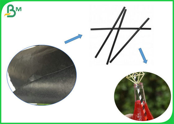 60gsm 120gsm Siyah Straw Food Grade Kağıt Rulo FSC Onaylı Biyobozunur FDA Kağıt