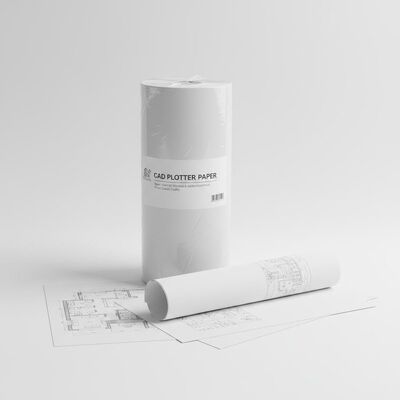 80gm Mühendislik CAD Plotter Kağıt rulosu 1.7m*100m 2 inç çekirdek