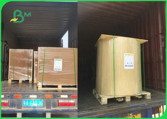 Alışveriş Çantası İçin 90gsm Kahverengi Kraft Kağıt Yırtılmaya Dayanıklı 70cm 100cm Rulo