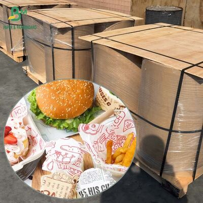 Hamburger Paketleme İçin Gıda Güvenli Ağartılmış Gres Kâğıdı 40gsm 45gsm 50gsm