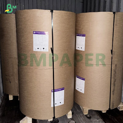 Bir taraflı parlak uzun lif makine camlı çizgili Kraft Kağıt Paketleme için