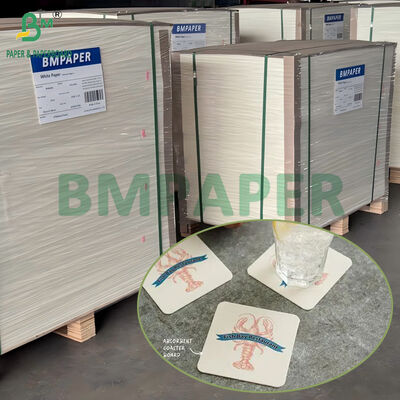 Yüksek Hacimli Kaplamasız Emici Karton 0.6mm 0.8mm Tek Kullanımlık Kağıt Bardak Altlıkları İçin