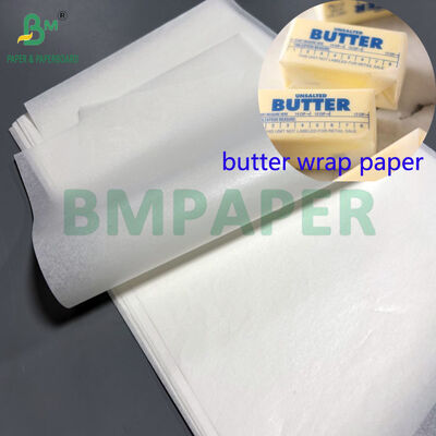 12x12 İnç Tereyağı Ambalajı İçin 40gsm 50gsm %100 Yağ Dirençli Tereyağı Sargı Kağıdı